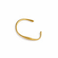 Brazalete de Acero Abierto Liso con Baño de Oro