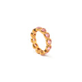 Anillo de Acero con Circones en Forma de Corazón