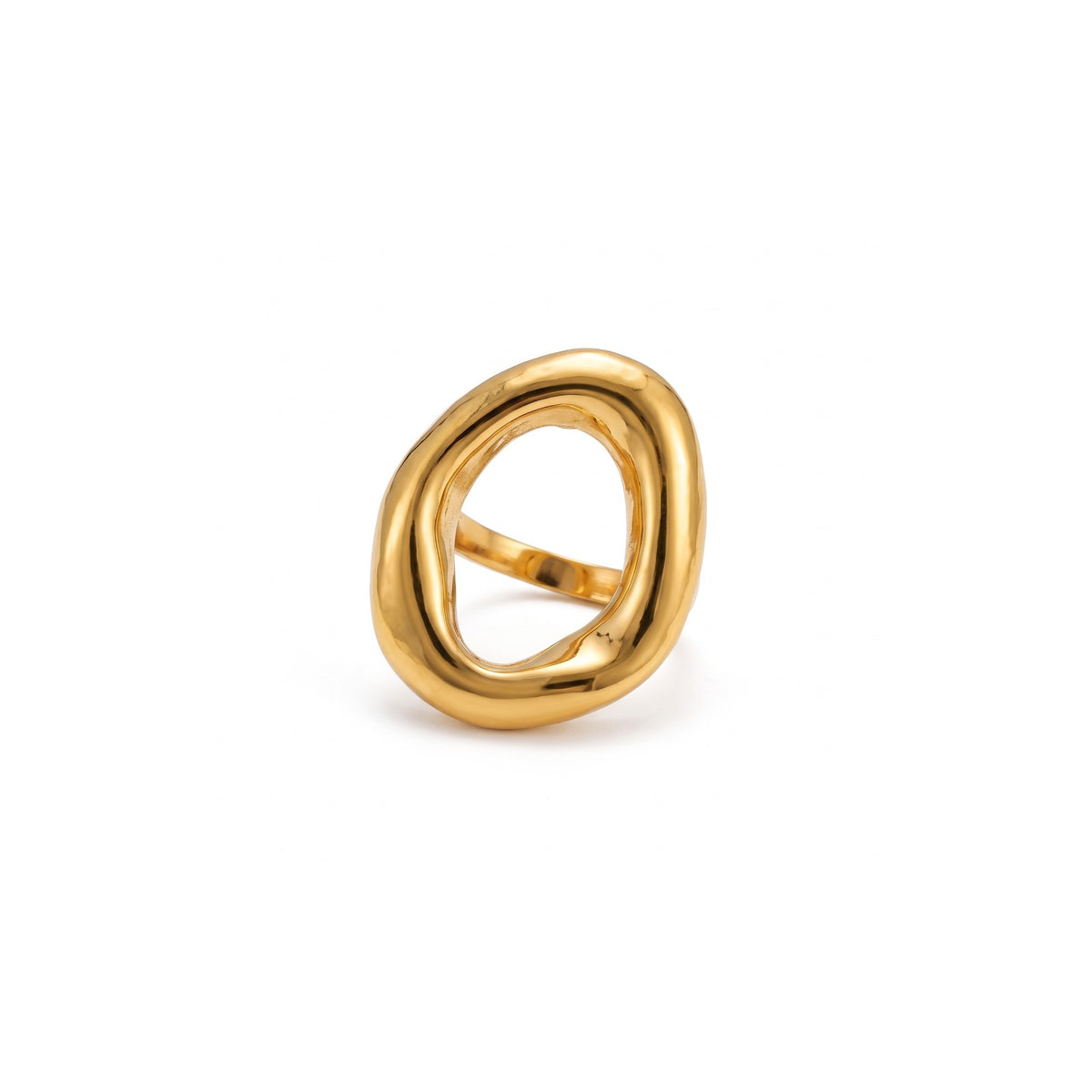 Anillo de Acero con Aro Orgánico Volumétrico