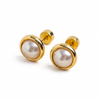 Piercings Topo de Acero con Perla en Aro Dorado