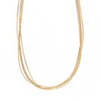 Collar de Acero en Capas con Cadenas Texturizadas