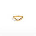 Anillo de Acero con Zirconia Solitaria en V