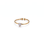 Anillo de Acero Ajustable con Zirconia en Corazón