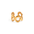 Anillo de Acero con Aros Entrelazados Abiertos Pulidos