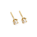 Aretes de Plata con Perla en Garras Doradas