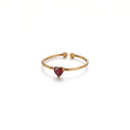 Anillo de Acero Ajustable con Zirconia en Corazón