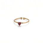 Anillo de Acero Ajustable con Zirconia en Corazón