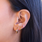 Argollas de Acero con Zirconia en Forma de Corazón