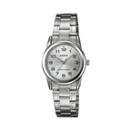 Reloj de acero plateado con diseño clásico