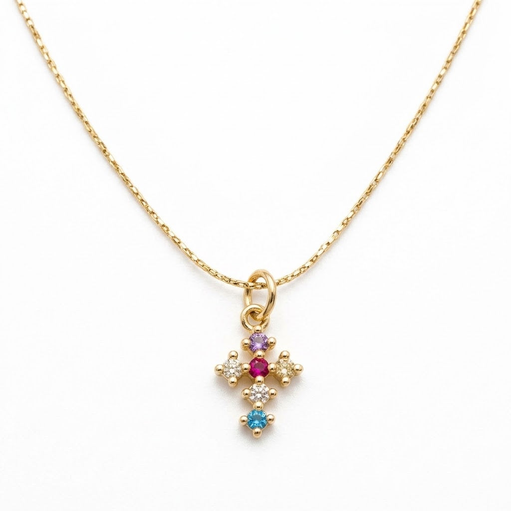 Combo - Collar de Cruz de Plata en Cadena de Titanio