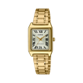 Reloj de acero dorado con esfera champagne