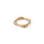 Anillo de Acero con Forma Cuadrada Orgánica Pulida