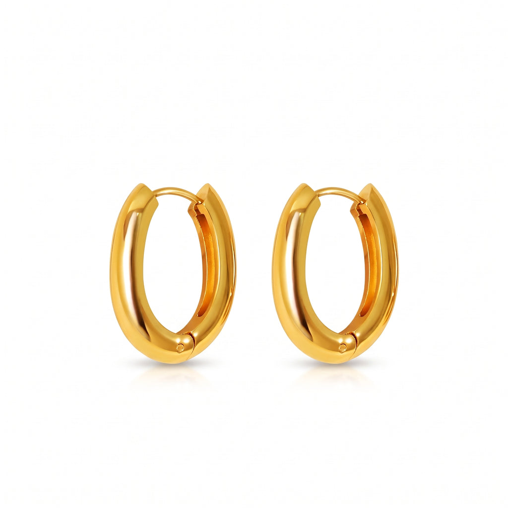 Argollas de Acero con Forma Ovalada Lisa y Pulida