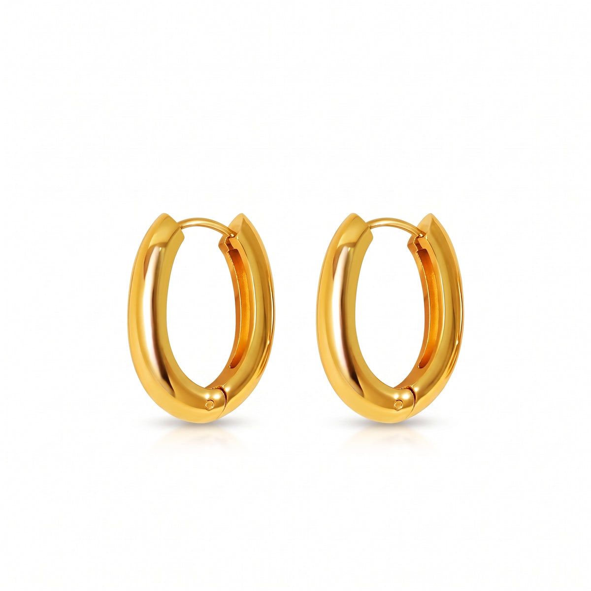 Argollas de Acero con Forma Ovalada Lisa y Pulida