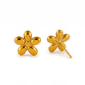 Studs de Acero con Flor Volumétrica Pulida