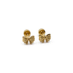 Studs de Acero con Relieve de Lazo y Corazón Pulidos