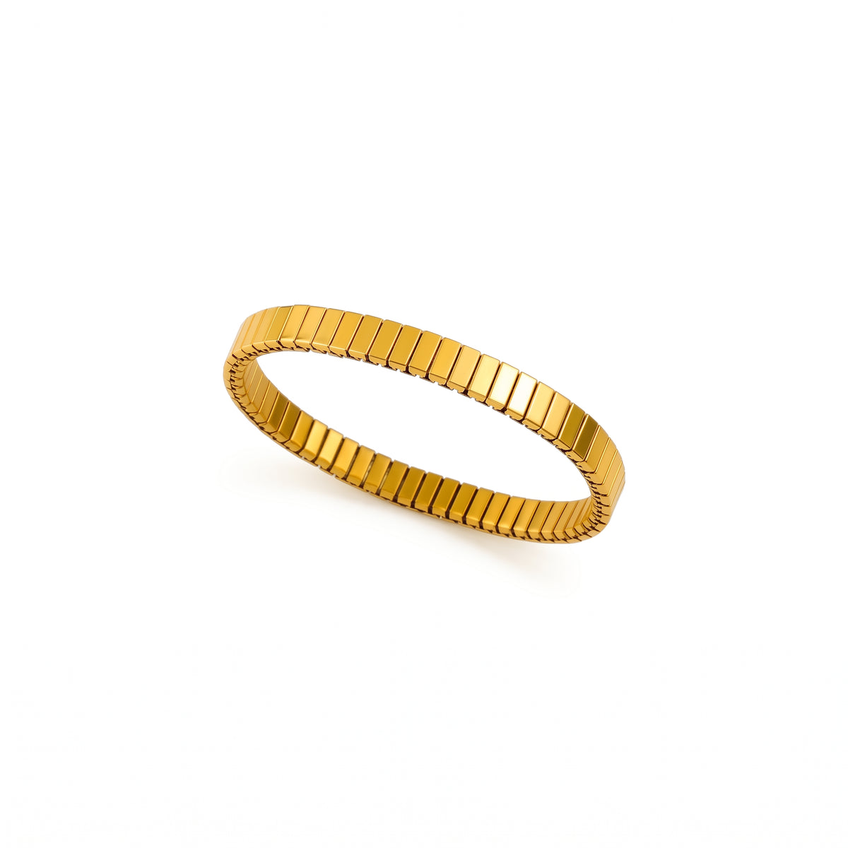 Brazalete de Acero con Eslabones Rectangulares Pulidos