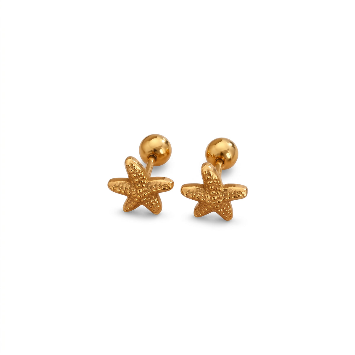 Piercings de Acero con Estrella Lisa y Texturizada