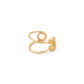 Anillo de Acero con Espiral y Detalle Escultórico Pulido