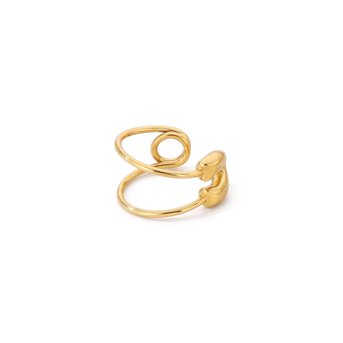Anillo de Acero con Espiral y Detalle Escultórico Pulido